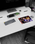 Fullmetal Alchemist 14x10 inches mouse pad: Edward lunges in automail, Alphonse looms behind.
