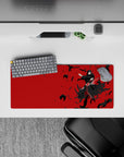 28x12 inches mouse pad with Itachi Uchiha in a striking pose with crows, perfect for fans of his enigmatic character.