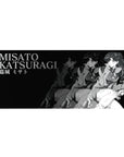 Misato Katsuragi 36x16 desk pad with grayscale noir design, showcasing her strength, charisma, and iconic anime heroine energy