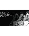 Misato Katsuragi 40x20 desk pad featuring a grayscale noir-inspired design, showcasing her strength, charisma, and bold anime presence