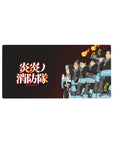 Fire Force anime mouse pad 32x16 inches with Special Fire Force lineup in black coats and helmets.