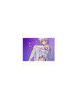 Classic anime girl mouse pad 14x10 inches with Emilia-inspired Re:ZERO artwork and clean purple gradient.