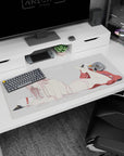 Playful artwork on 36x16 mouse pad captures the essence of Zero Two’s charm with sharp contrasts and artistic precision