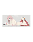 Streamlined Zero Two Smirk Minimalist Mouse Pad 28x12 featuring radiant eyes for bold workspace energy