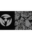 40x20 inches anime desk pad with Naruto Shippuden manga panels, Sharingan eyes, masks, and Akatsuki vibe.