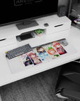 Ichika, Nino, Miku, Yotsuba, and Itsuki Nakano smiling anime mouse pad desk mat, 32x12 inches.