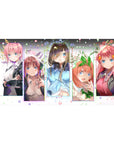 Quintessential Quintuplets anime girl desk pad with all five Nakano sisters, 40x20 inches.