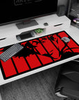 Large 40x20 inches mouse pad showcasing Spike Spiegel in a red-and-black silhouette, delivering a noir-inspired, intense anime aesthetic.