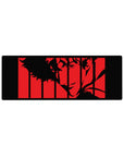 Compact 32x12 inches mouse pad with Spike Spiegel in a red-and-black silhouette, delivering a noir-inspired design with bold framing.