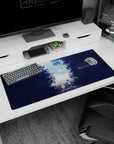 36x16 inches anime desk pad showing two students on steps beneath reaching hands and light through trees.