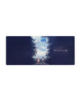 28x12 inches anime mouse pad with two students on steps under a dreamy sky scene, starry texture.