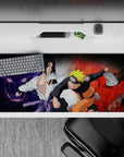 Naruto and Sasuke mouse pad 36x16 inches, featuring Kurama and Susanoo in dynamic red and purple hues, perfect for fans.