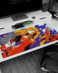 Large 40x20 inches mouse pad featuring Asuka Langley Shikinami in a vintage design, with golden hair and her red plugsuit shining against deep blues.