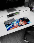 High-performance 28x12 inch mouse pad with Goku's Kamehameha design, ideal for action enthusiasts