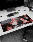 High-tech artwork on 36x16 mouse pad captures the essence of futuristic chaos and sleek innovation with cinematic precision