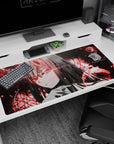 Anime-inspired design on 40x20 mouse pad perfect for adding edgy, cyberpunk flair and dramatic intensity to your setup or decor