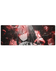 Compact Cyber Crimson Glitch Mouse Pad 32x12 with anime theme for stylish and sleek desk decor