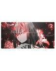 Cyber Crimson Glitch Mouse Pad 32x16 featuring radiant crimson for gaming or workspace energy with anime edge