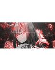 Cyber Crimson Glitch Mouse Pad 36x16 with cyber theme for immersive focus and fan inspiration