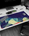 Large 40x20 inches topo desk pad showcasing monochrome contour lines, ideal for adding abstract beauty to any workspace.
