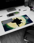 Modern 32x16 inches mouse pad featuring a warrior and electrifying lightning, ideal for adding bold energy to your workspace.