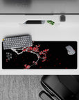 32x12 inches mouse pad with plum blossoms, capturing the contrast of vivid red flowers and snow-covered branches for a beautiful, resilient design.