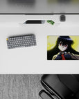 14x10 inches mouse pad featuring Akame design, with a golden moon and glowing red eyes for a dramatic, anime-inspired look of power.