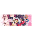 High School DxD mouse pad 32x12 inches featuring Issei with Rias, Akeno, Koneko, and more on a vibrant pink background.