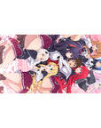 Anime desk pad 40x20 inches featuring Issei, Rias, Akeno, Koneko, and more from High School DxD on a vibrant backdrop.