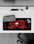 28x12 inches mouse pad with Uchiha Clan design, blending Sharingan symbols, red clouds, and Uchiha fan for a striking, powerful look.