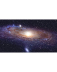 Galaxy swirl desk pad 40x20 inches with tiny star speckles and a soft glowing core.