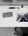14x10 inches mouse pad featuring a medieval army in shining armor, marching under the command of their leader, embodying valor and unity.