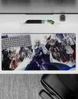 32x16 inches mouse pad with knights in shining armor, capturing the valor and strength of a medieval army on the march under their commanding leader.