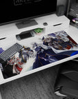 Large 40x20 inches desk pad featuring a medieval army on the march, with knights in shining armor and a commanding presence at the forefront.