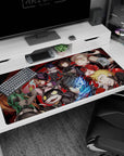 Persona 5 anime mouse pad, 40x20 inches, featuring Joker and crew with glowing eyes, sharp grins, and dark background.