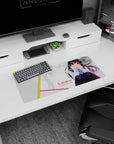 Kasumigaoka Utaha Saekano mouse pad 28x12 inches, shy pose with red eyes and flowing dark hair.