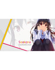 40x20 inches anime girl desk pad with Utaha artwork, clean pastel layout and diagonal yellow-pink accents.