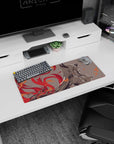 28x12 inches anime girl mouse pad featuring a horned demon girl with attitude, long hair across the desk scene.
