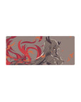 28x12 inches anime girl mouse pad with horned demon girl art, flowing hair, and flame swirl accents.