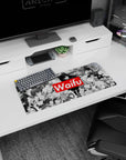 28x12 inches anime girl mouse pad showing flirty anime heroines in fine-line shading, layered manga collage.