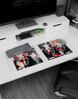 Oregairu scene mouse pad 32x12 inches featuring serious-cute Hachiman and Yukino with Yui close by.
