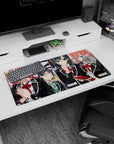 Hachiman, Yukino, and Yui serious-cute scene on an anime girl mouse pad 32x16 inches.