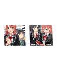 Oregairu anime girl mouse pad 32x12 inches with Hachiman, Yukino, and Yui in sharp school blazers.