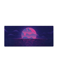 Streamlined Synthwave Retrowave desk mat 28x12 featuring vibrant sunset for bold workspace energy