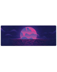 Compact Synthwave Retrowave desk mat 32x12 with neon theme for sleek and stylish desk decor