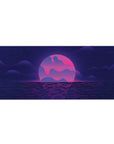 Synthwave Retrowave desk mat 36x16 with neon sunset theme for immersive gaming or creative inspiration