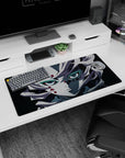 Anime mouse pad 32x16 inches featuring Rui from Demon Slayer, capturing his stillness with pale hair and red eyes.