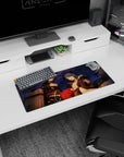28x12 inches anime girl mouse pad showing two girls leaning in under a starry sky, bold attitude desktop art.