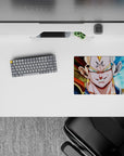 14x10 inches mouse pad with Majin Vegeta and Super Saiyan Blue Vegeta, perfect for adding energy and balance to any workspace.