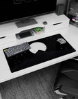 Captivating 32x16 mouse pad featuring a glowing full moon and mountain peak for a serene, calming, and peaceful workspace experience